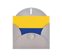 Flag of Colombia Greeting Card with Gray Envelope Holidays Birthdays Weddings Anniversaries Write Unique Blessings