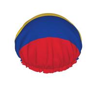 Flag of Colombia Large Double-layer shower cap prevents hair from getting tangled during showering and skincare.