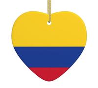 Flag of Colombia Print Ceramic Pendant Hanging Decorations,for Various Settings Such As Malls,Stores and Homes