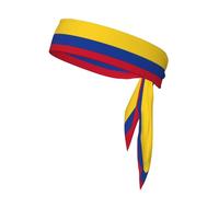 Flag Of Colombia Print Head Tie Headbands, Ninja Karate Tie, Athletic Sweatbands,Sweat Wicking Workout Head Band