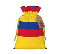 Flag Of Colombia Print Xmas Drawstring Wrapping Bags For Xmas Package Storage, Christmas Party Supplies Favors
