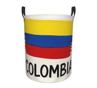 Flag Of Colombia Printing Comfy Circular Standable Laundry Hamper With Handles,Perfect For Bedroom,Storage,Home Decor