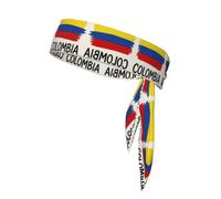 Flag Of Colombia Printing Sports Headband Tie,Durable Sports Bandage Headscarf, Ideal For Volleyball & Workouts​