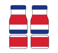 Flag of Costa Rica Print Car Floor Mat Pads - Front Back Rugs All-Weather Auto Foot Mat Set of 4 Pieces, for Women Men