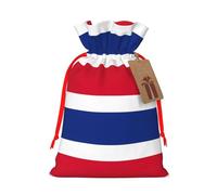 Flag Of Costa Rica Print Christmas Drawstring Holiday Candy Bag Xmas Sacks Reusable Wrapping Bags Party Favor