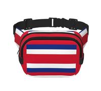 Flag of Costa Rica print Fanny Pack Waist Packs with Extender for Men Women, Waist Bag Hip Pack with Zipper Pockets, Black, One Size