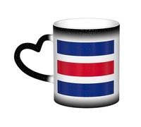 Flag of Costa Rica Print Thermal Color Changing Mug, Ceramic Coffee Cup, Magic Mug for Home Office Cafe