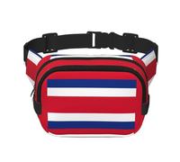 Flag of Costa Rica Print Waist Pack Square Waist Bag Workout Hiking Running Travel Gym Pretty Zipper Fashion