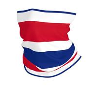 Flag Of Costa Rica Print Windproof Neck Gaiter, Warmer Scarf Breathable Half-Face Mask Ski Mask Unisex For Outdoor