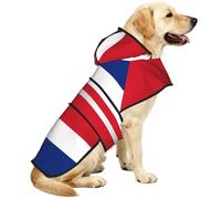 Flag of Costa Rica Reflective Waterproof Dog Raincoat Jacket, Adjustable Hooded Pet Coat with Leash Hole,for Outdoor UseXL