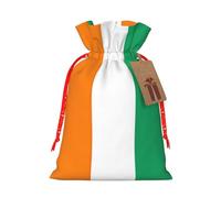 Flag Of Cote D'Ivoire Linen Drawstring Gift Bag Xmas Party Candy Bag Reusable Storage Pouches