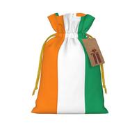Flag Of Cote D'Ivoire Linen Drawstring Gift Bag Xmas Party Candy Bag Reusable Storage Pouches