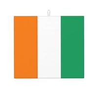 Flag of Cote D'Ivoire Print Absorbent Dish Mat for Housewarming Kitchen Countertop Pad Placemat Gift Foldable