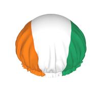 Flag of Cote d'Ivoire Print women Shower Caps Bath Cap Reusable Waterproof Double Layers Hair Cap Comfort