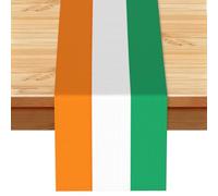 Flag of Cote d'Ivoire Printed Table Runner, Farmhouse Spring Floral Decor, Autumn Fall Harvest Dining Scarf