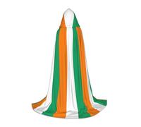 Flag Of Cote D'Ivoire Stage Performance Hooded Cape For Teenagers Gothic Fantasy Medieval Cosplay Costume Long Cape
