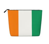 Flag of Cote D'Ivoire Water-Resistant Faux Linen Single-Layer Makeup Bag with Zipper Closure for Your Daily or Travel Needs