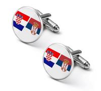 Flag of Croatia And Serbia Cufflinks for Men Women Cuff Links Tuxedo Shirt Personalised Printed Jewelry Accessories