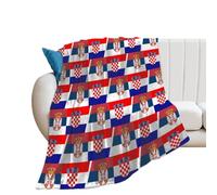 Flag of Croatia And Serbia Flannel Throw Blanket Personalised Lightweight Warm Winter Blankets for Bed Sofa 50"*60"（130 * 150cm）