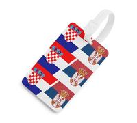 Flag of Croatia and Serbia Luggage Tag for Suitcase with Name ID Card Travel Bag Labels Identify Decor