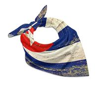Flag of Cuba on A Old Wood Wall Bandana Print Head Scarf Neckerchiefs Headscarf Square Neck Kerchief Wrap for Party Work Wedding 25"x25"