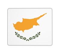 Flag of Cyprus 10 x 12 inch Mouse pad, 3mm thick rubber base with stitched edges, suitable for laptops.