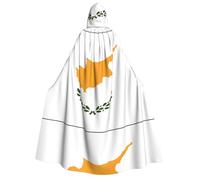 Flag of Cyprus Adult Hooded Cloak.Cosplay Cape Halloween Costume Full Print Polyester.
