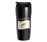 Flag of Cyprus Coffee Cup Travel Mug with Leakproof Lid Double Wall Tumbler Water Bottle 350ml