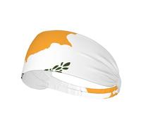 Flag of Cyprus Elastic Exercise Headband Absorbent Breathable for Running and Outdoor Activities