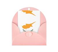 Flag of Cyprus Greeting card, blank inner page, includes envelope, 10cm x 15cm.