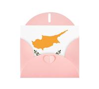 Flag of Cyprus Print Shimmer Blank Greeting Cards with Envelopes, Elegant DIY Invitations,Thank You Notes