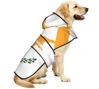 Flag of Cyprus Reflective Waterproof Dog Raincoat Jacket, Adjustable Hooded Pet Coat with Leash Hole,for Outdoor UseL