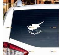 Flag of Cyprus Sticker Decal Vinyl - White 15.2cm - for Car Boat Laptop Cup No Background Die-Cut