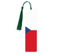 Flag of Czech Republic Print Wooden Bookmark with Tassel, Exquisite Pattern Ideal Gift for Book Lovers, for Home Office Library