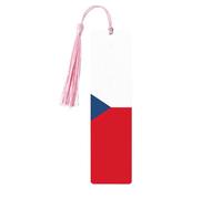 Flag of Czech Republic Print Wooden Bookmark with Tassel, Exquisite Pattern Ideal Gift for Book Lovers, for Home Office Library