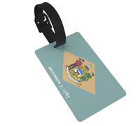 Flag of Delaware Print Luggage Tags Quick Install Airplane Travel Essentials for Suitcases Durable PVC Bag Tag
