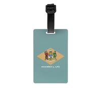 Flag of Delaware Print Waterproof Luggage Tags Suitcases Identification Labels Business Family Vacations