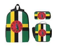 Flag of Dominica Backpack Set-3-in-1 Travel Bag Lunch Bag Storage Pouch