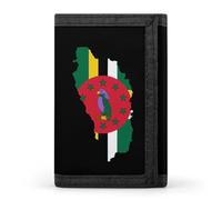 Flag of Dominica Flag Map Printed Trifold Wallet for Men Funny Credit Card Holder Wallet with Id Window