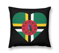 Flag of Dominica Heart Plush Pillowcases Soft Throw Pillow Covers Body Cushion Protective Case for Sofa Car Home Decor 20 "x20 "