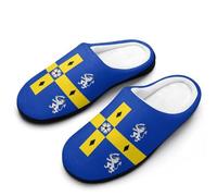 Flag of Durham County Council Mens Slippers Memory Foam Winter Warm Sandals Slip On House Shoes Size 7-14