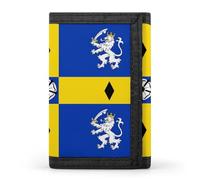 Flag of Durham County Council Men's Wallets Trifold Women Purse with Coin Pocket 8 Card Slots Keyring Photo Window