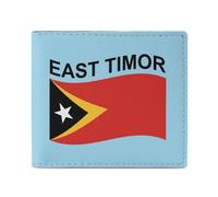 Flag of East Timor Classic Mens Wallet Slim Leather Card Holder Bifold Wallets Front Pocket