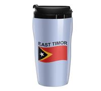 Flag of East Timor Coffee Cup Travel Mug with Leakproof Lid Double Wall Tumbler Water Bottle 250ml