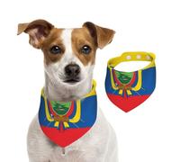 Flag of Ecuador Dog Bandana for Small Medium Large Dogs, Cat Dogs Kerchief Triangle Bibs Scarf for Girl Or Boy