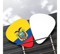 Flag of Ecuador Patterned guitar pick set - (thin/medium/thick), widely compatible with all kinds of stringed instruments,