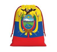 Flag of Ecuador Print Holiday Drawstring Bag, Treat Pouch Wrap,Reusable Event Favor,Daily Storage Bag L