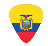 Flag of Ecuador Stylish and durable guitar picks, three types of thin, medium and heavy guitar picks (12 pieces), suitable for guitar, bass, electric guitar, ukulele,