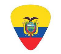 Flag of Ecuador Wear-resistant guitar picks, thin, medium, heavy, 12 pieces of guitar picks, suitable for guitar, bass, electric guitar, ukulele,
