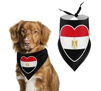 Flag of Egypt Heart Bandanas for Dogs Triangle Pet Bibs Washable Dog/Cat Scarf Pets Accessories